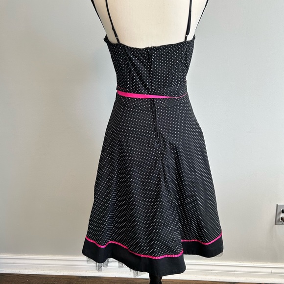 RETRO RUBY ROX Polka Dot Midi Swing Dress Size 8 - Picture 2 of 7